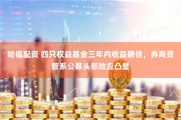 哈福配资 四只权益基金三年内收益翻倍，券商资管系公募头部效应凸显