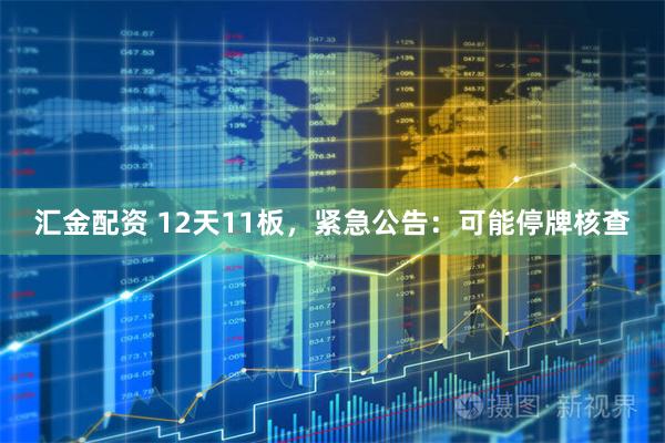 汇金配资 12天11板，紧急公告：可能停牌核查